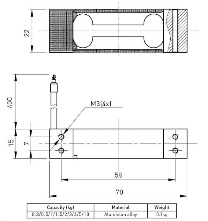 Tipo sensore unico di compressione delle cellule di carico della lega di alluminio di misura della forza