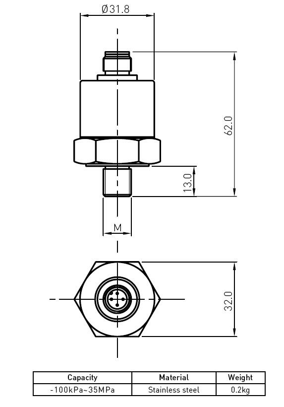 Alto sensore di pressione idraulica di sensibilità piccolo con l'estensimetro